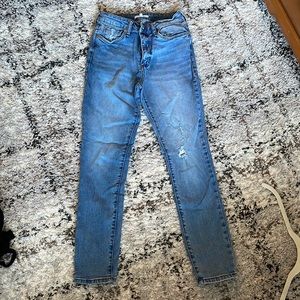 Blue skinny jeans